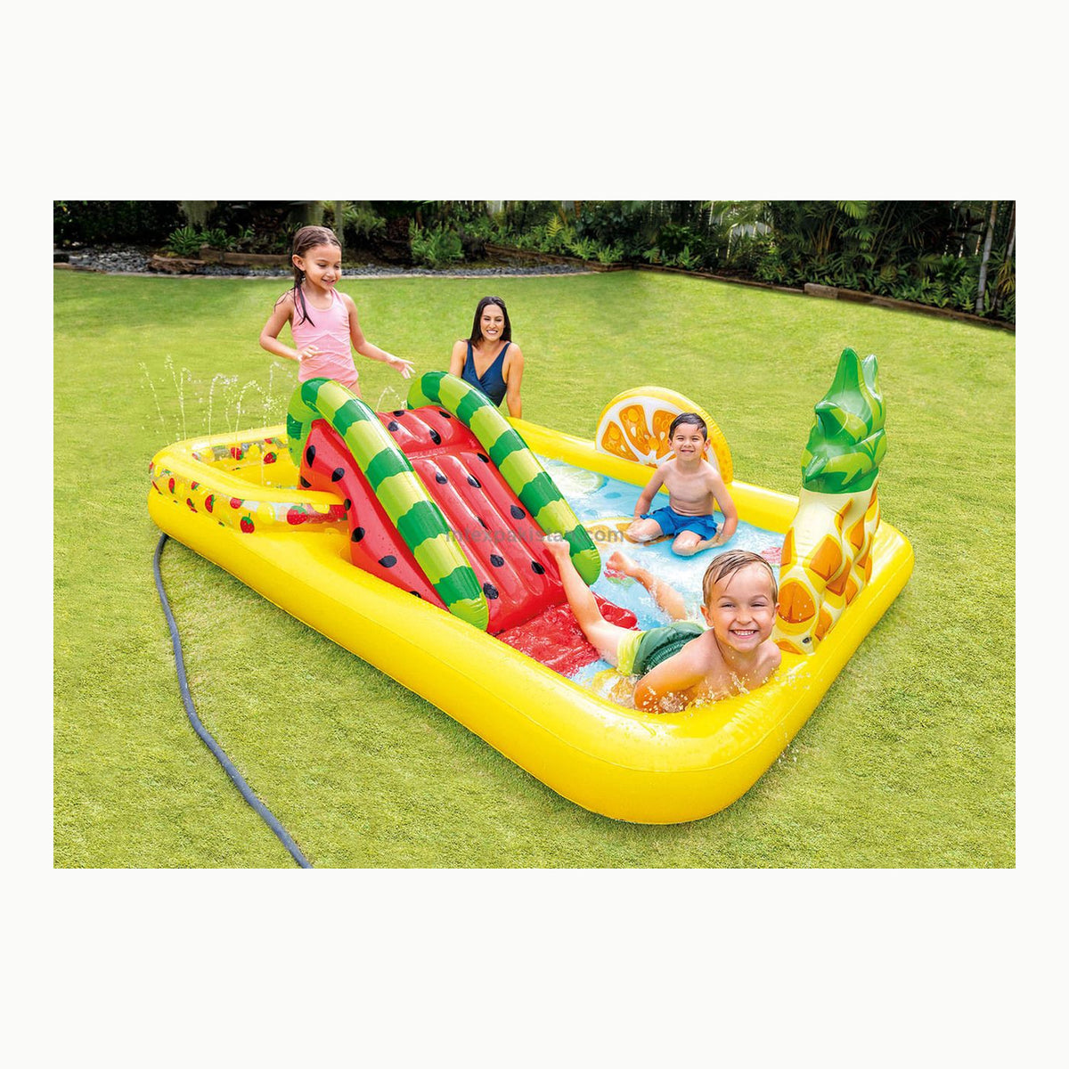 INTEX 57158 - Centro de juegos frutas con tobogán y pulverizador