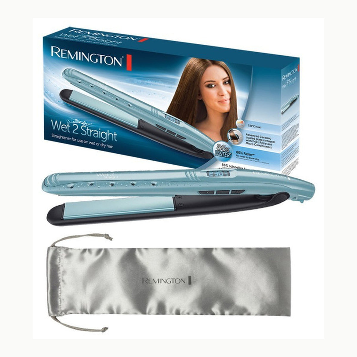 Plancha Wet 2 Remington Plancha de Pelo Wet 2 Straight, Cabello Seco y