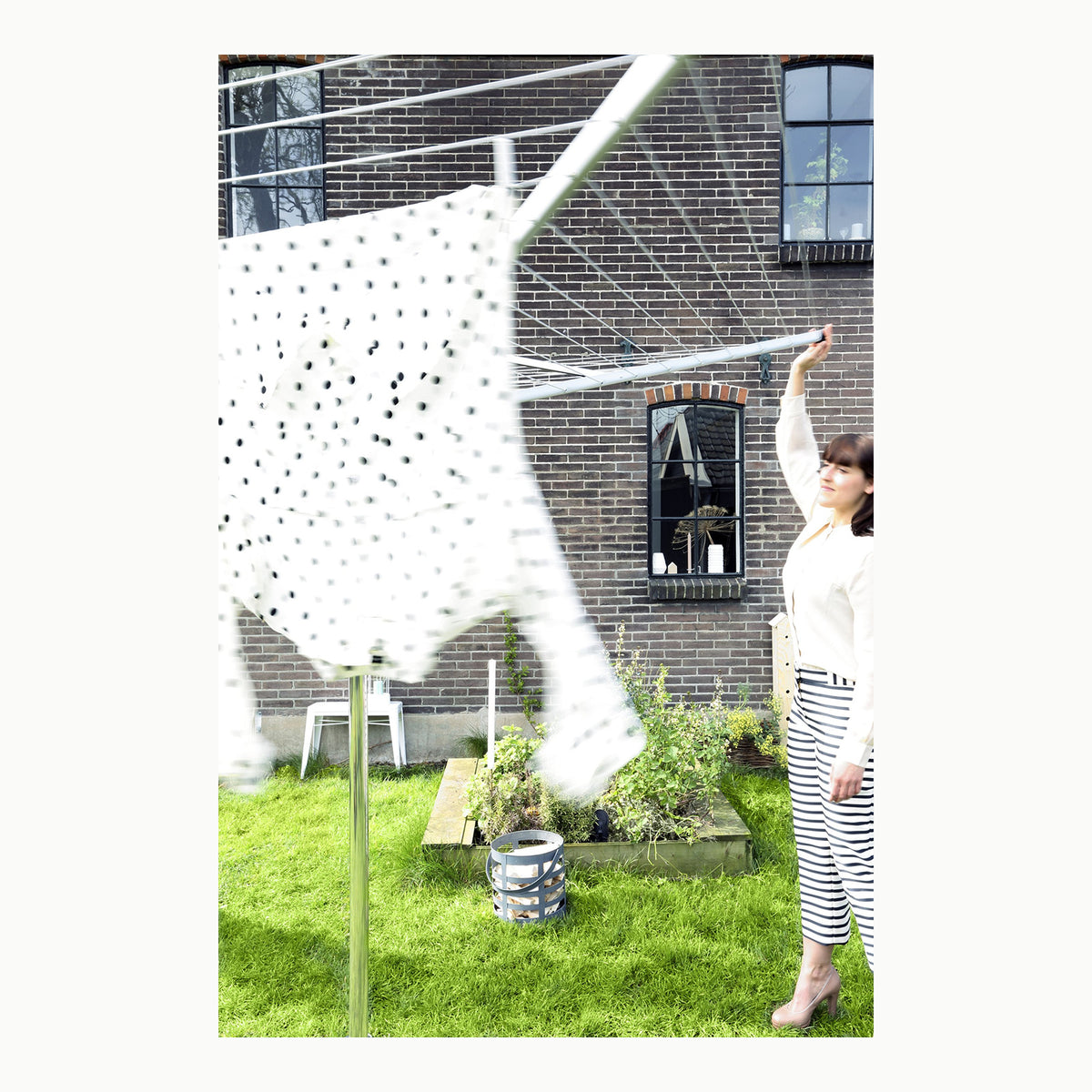 Brabantia - Tendedero Rotary Lift-O-Matic - con Soporte para jardín