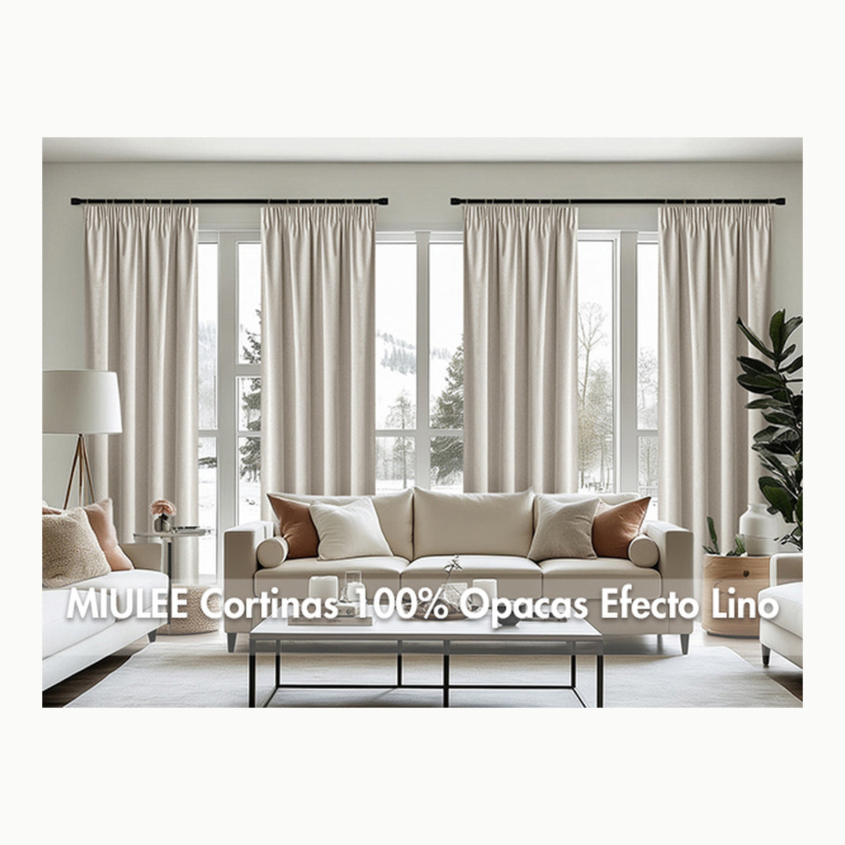 Cortinas Opacas MIULEE Cortinas Salon Opacas 2 Piezas Modernas 140x245