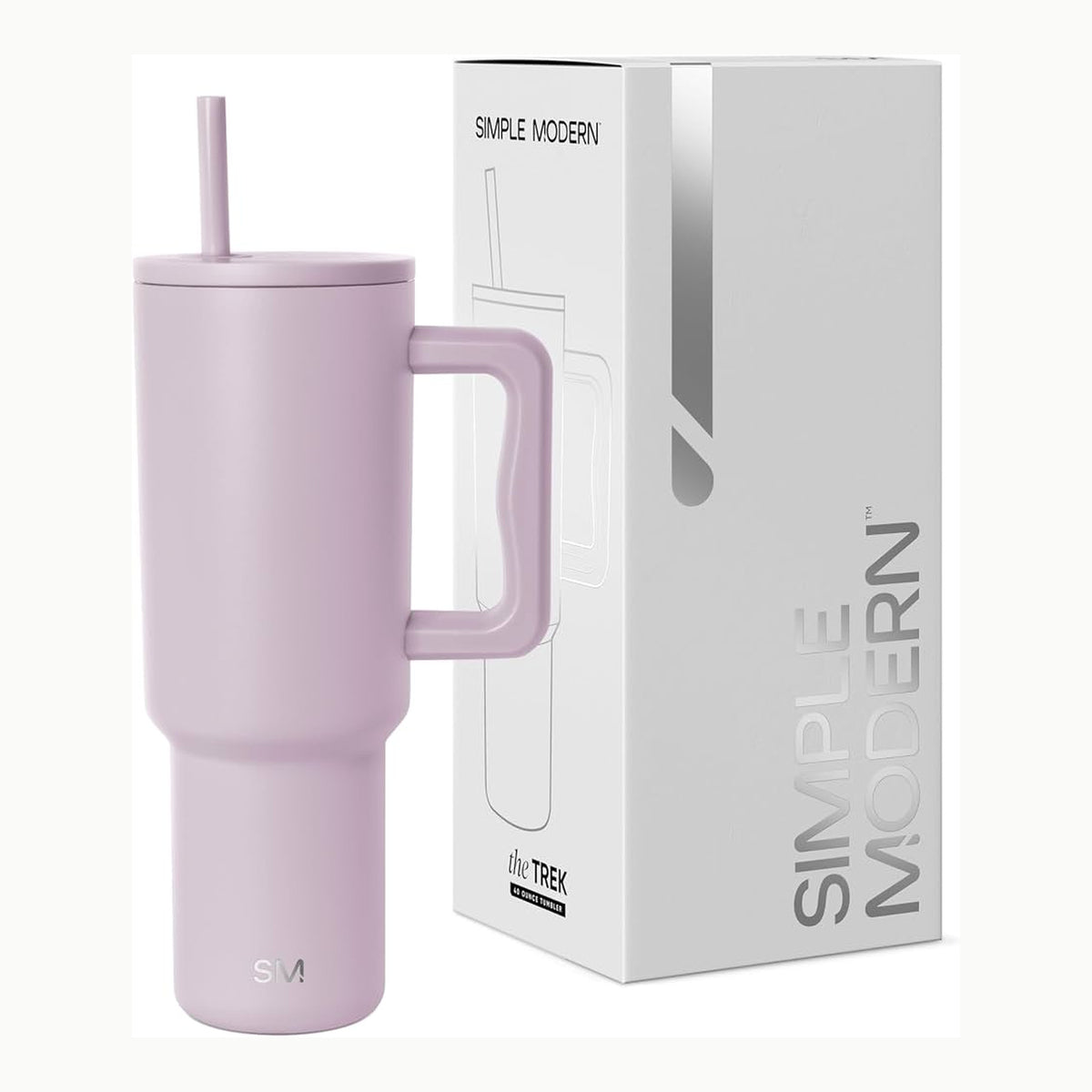 Trek Simple Modern Vaso Térmico con Pajita y Asa\| Taza Termica Café