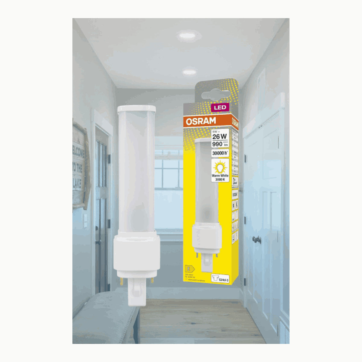 OSRAM DULUX D 26 LED-Lampe für G24D-3 Sockel, 10 Watt, 1000 Lumen