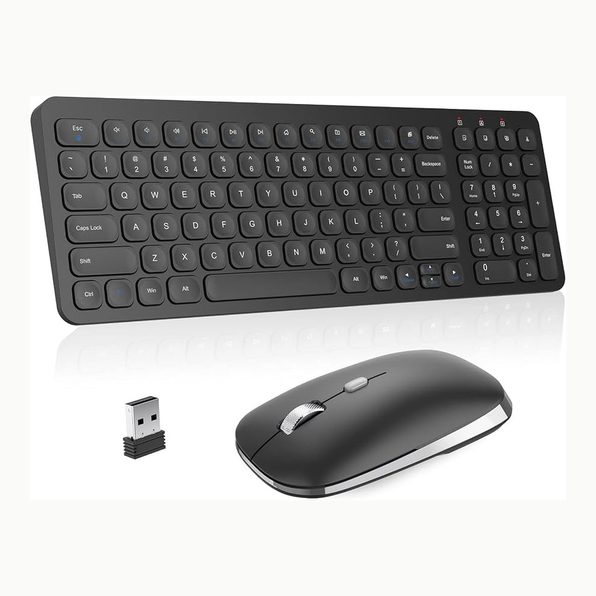 Teclado y ratón inalámbricos, PINKCAT 2.4G Set de Teclado Ultrafino