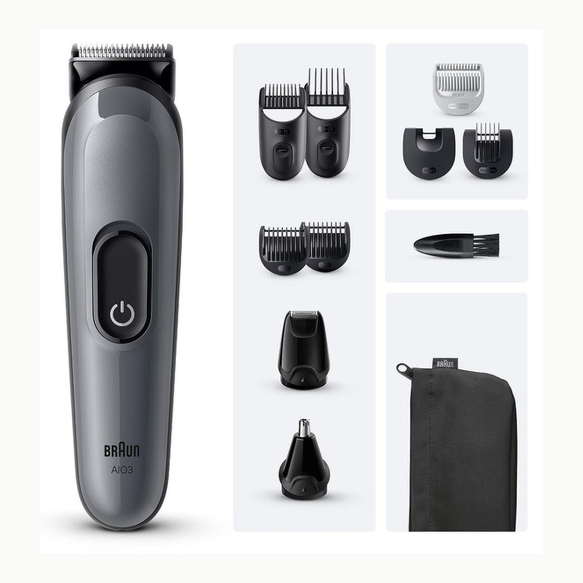 Braun Recortadora Todo En Uno Series 3 AIO3565, Kit De Styling 11en1
