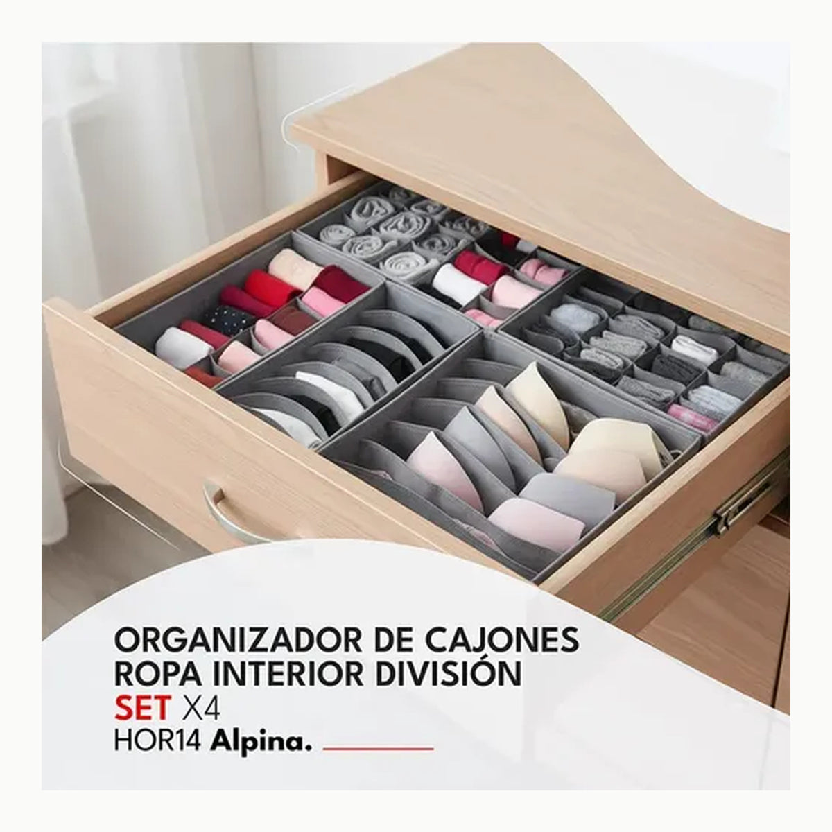 alpina Organizador Cajones - Cubertos para Cajon Cocina Extensible