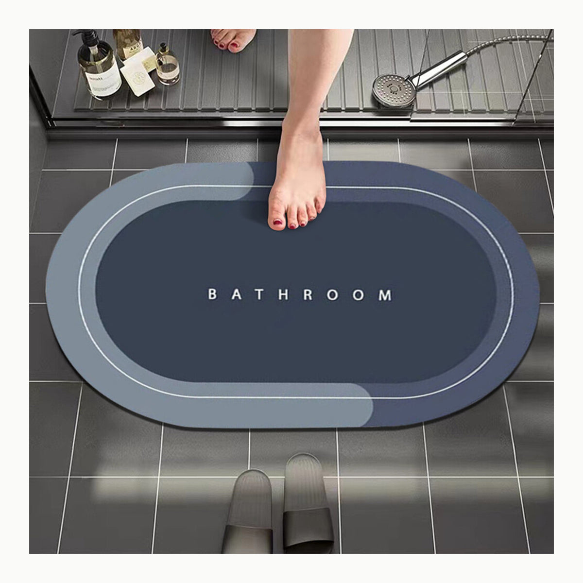 Amazon Basics Verstellbare Duschvorhang-Spannstange, 61 bis 91 cm