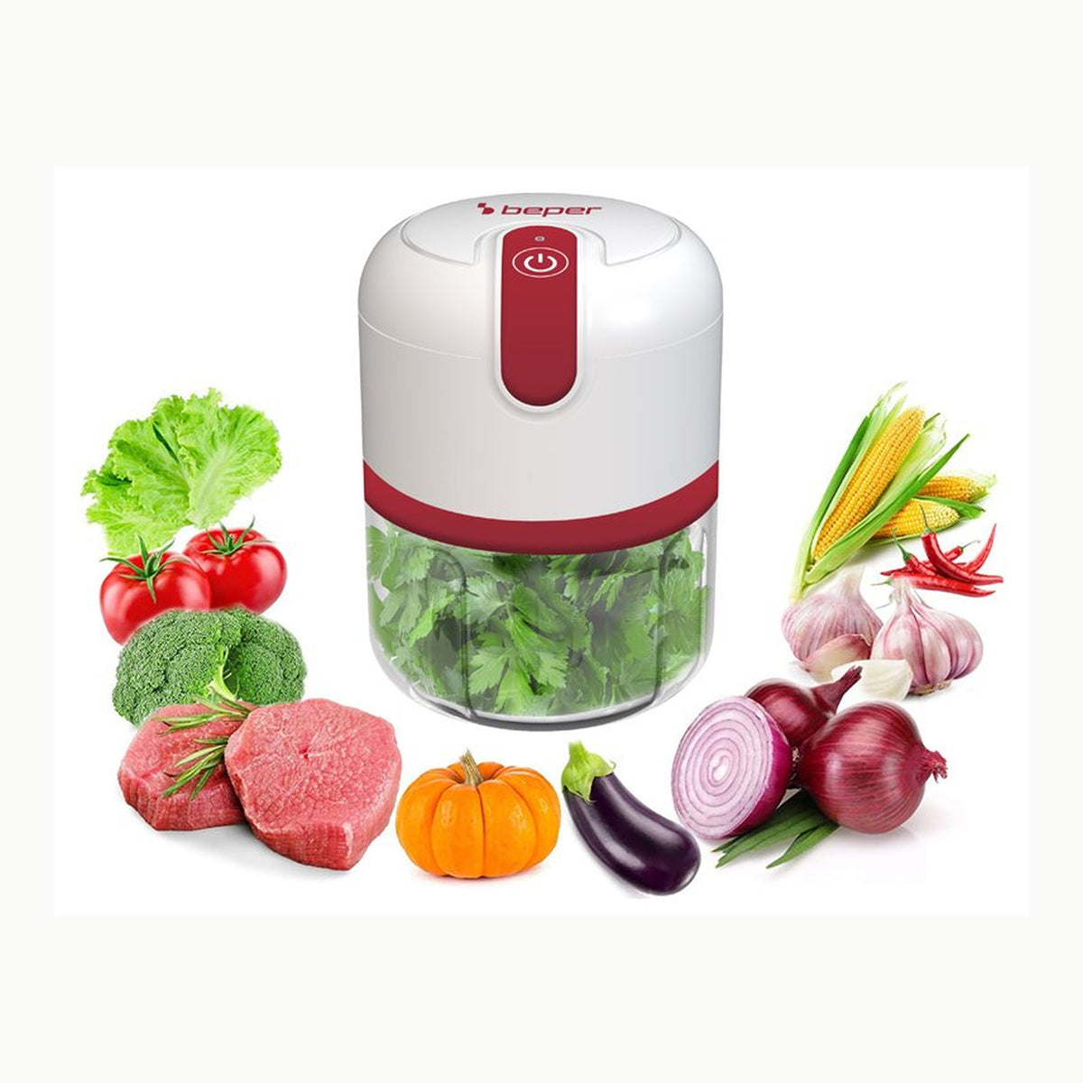 BEPER P102ROB050 Tritatutto ricaricabile USB, Mini Robot da Cucina