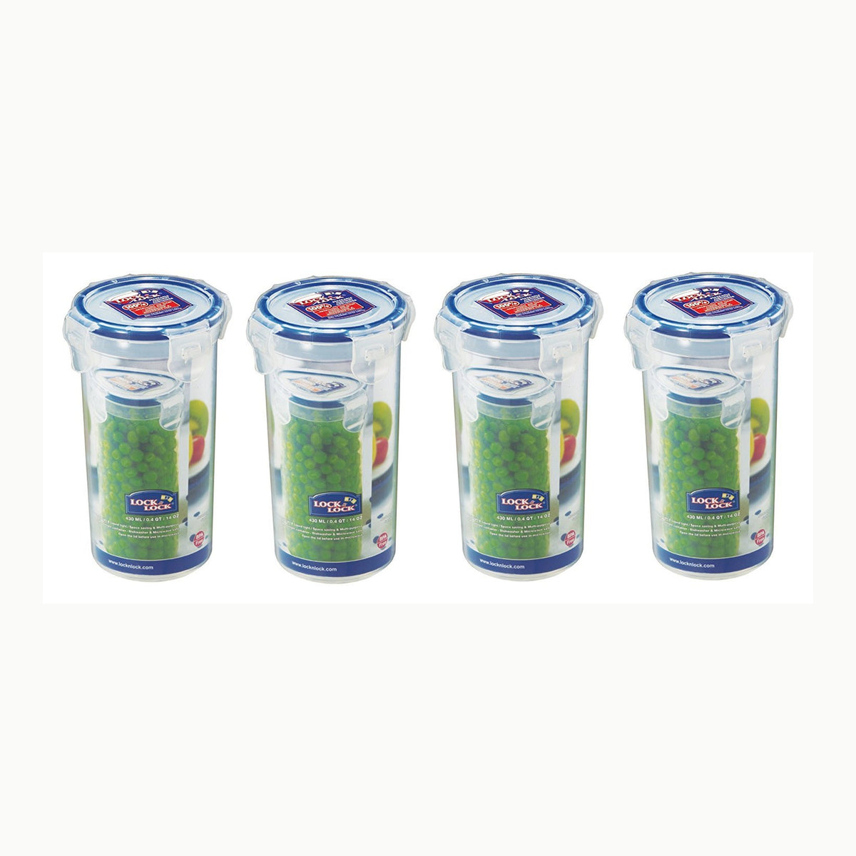 LOCK & LOCK - Caja de conservación redonda, 100 ml, claro/azul