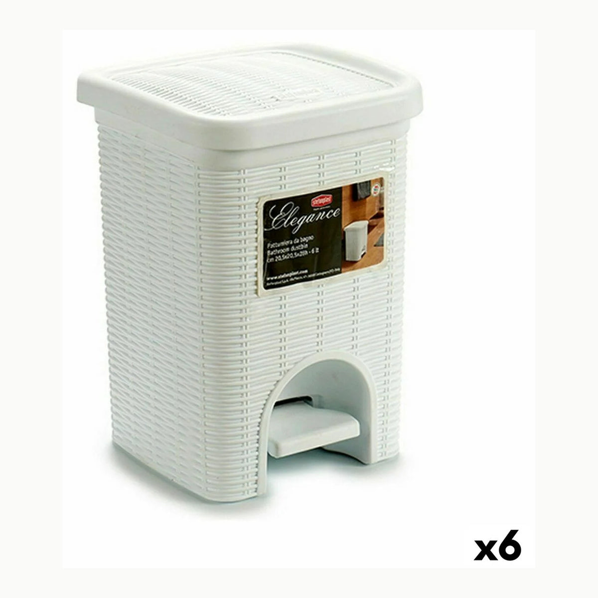 WENKO Cubo de pedal Leman oro mate 3 l - Cubo de cosmética, cubo de