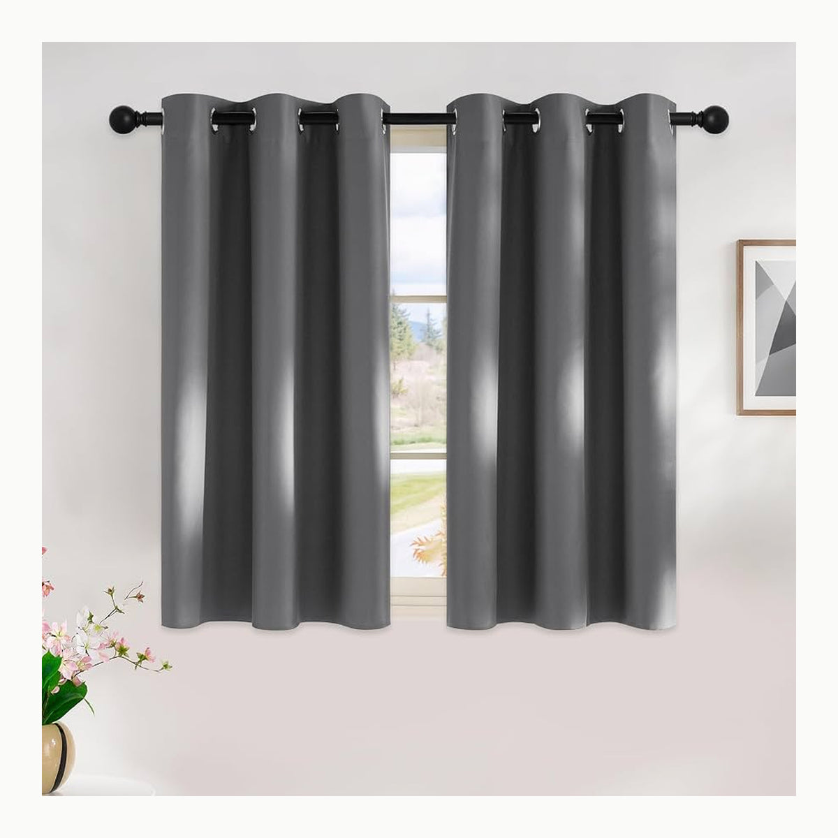 Cortinas Cortas Grises NICETOWN Cortinas Cortas de Ventanas Grises