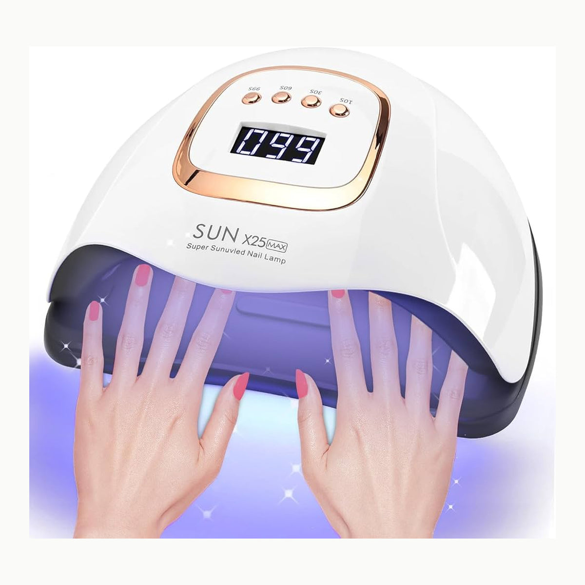 Zawaer Lampara Uv Led Uñas, Lampara Uñas Gel 380W con Pantalla