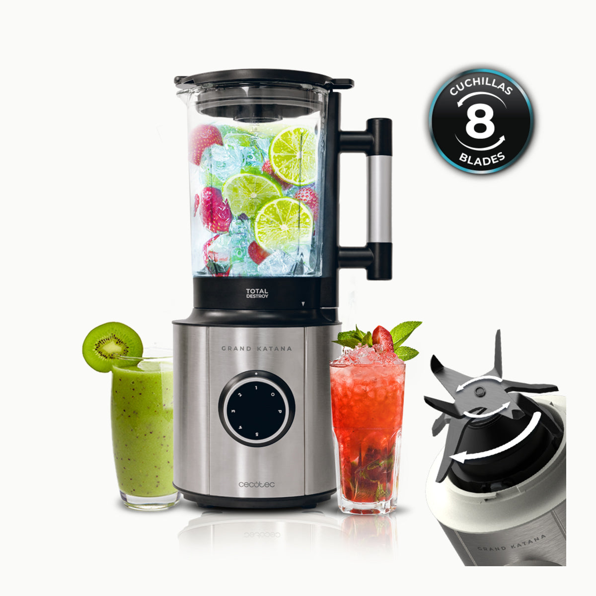 Cecotec Batidora de Vaso Grand Katana 1800 MAX Total Destroy B