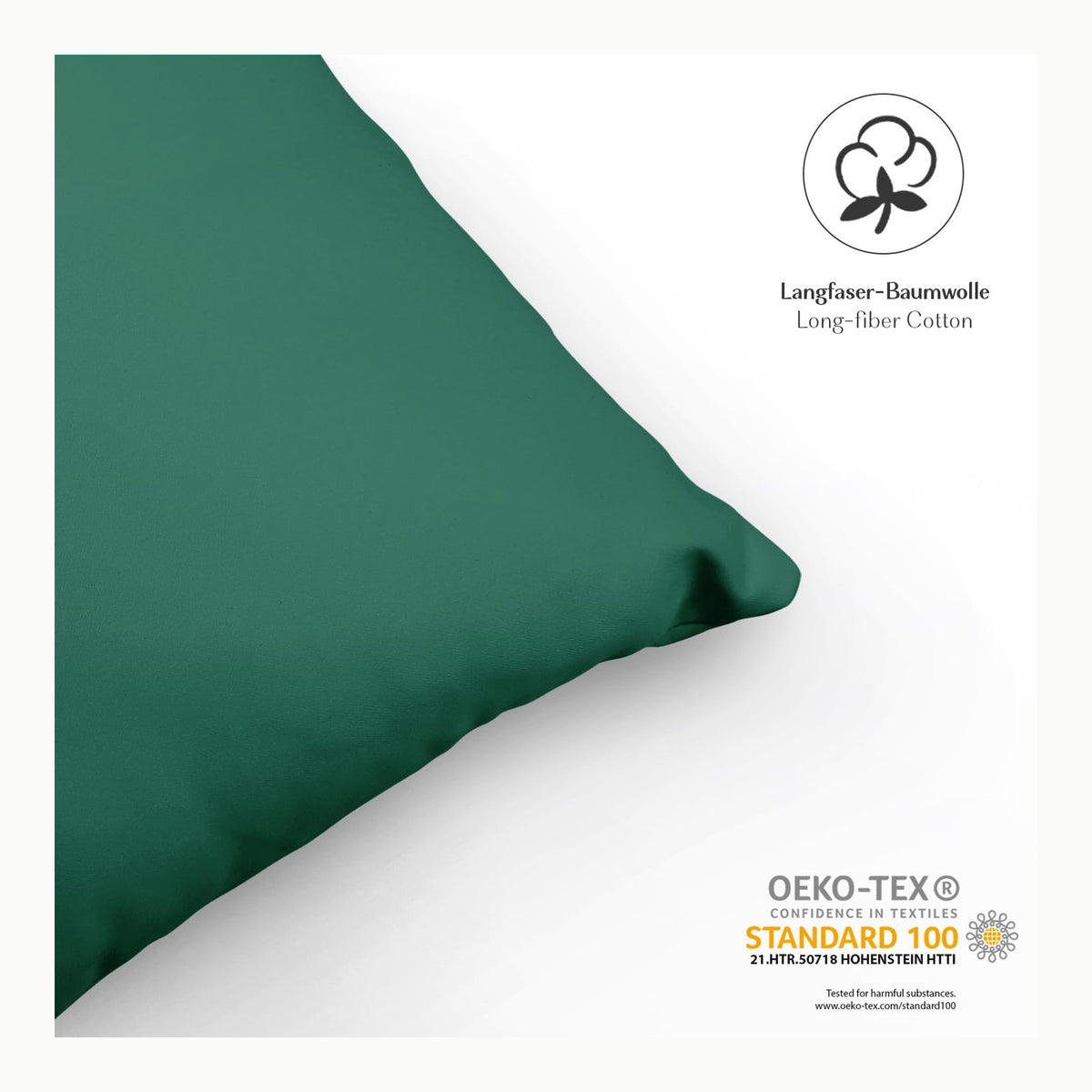 Alreya Funda de Almohada 100% Algodón Jersey - 40 x 60 cm - Verde
