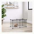 vidaXL Jaula para mascotas 20 paneles acero negro con puerta 35x35