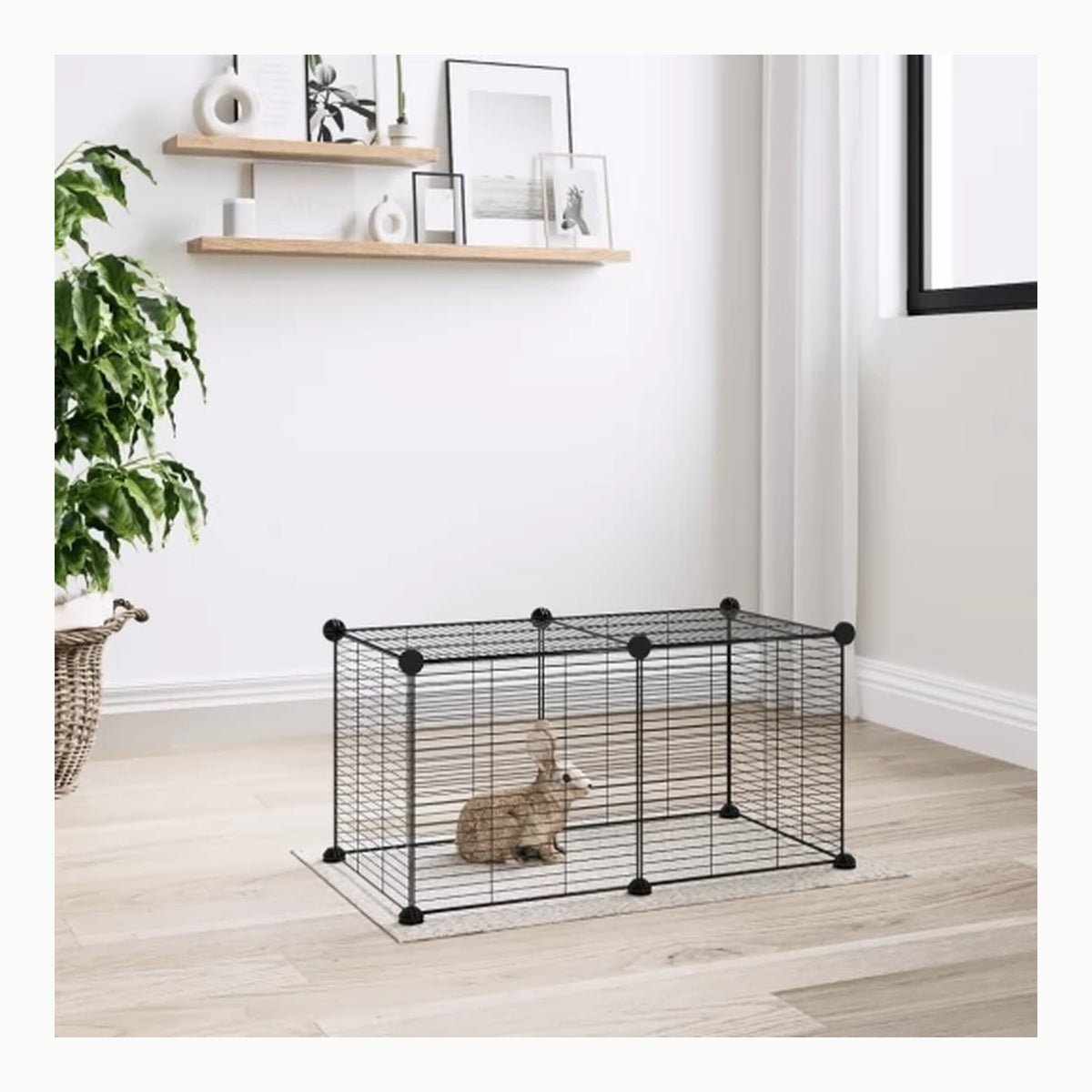 vidaXL Jaula para mascotas 20 paneles acero negro con puerta 35x35