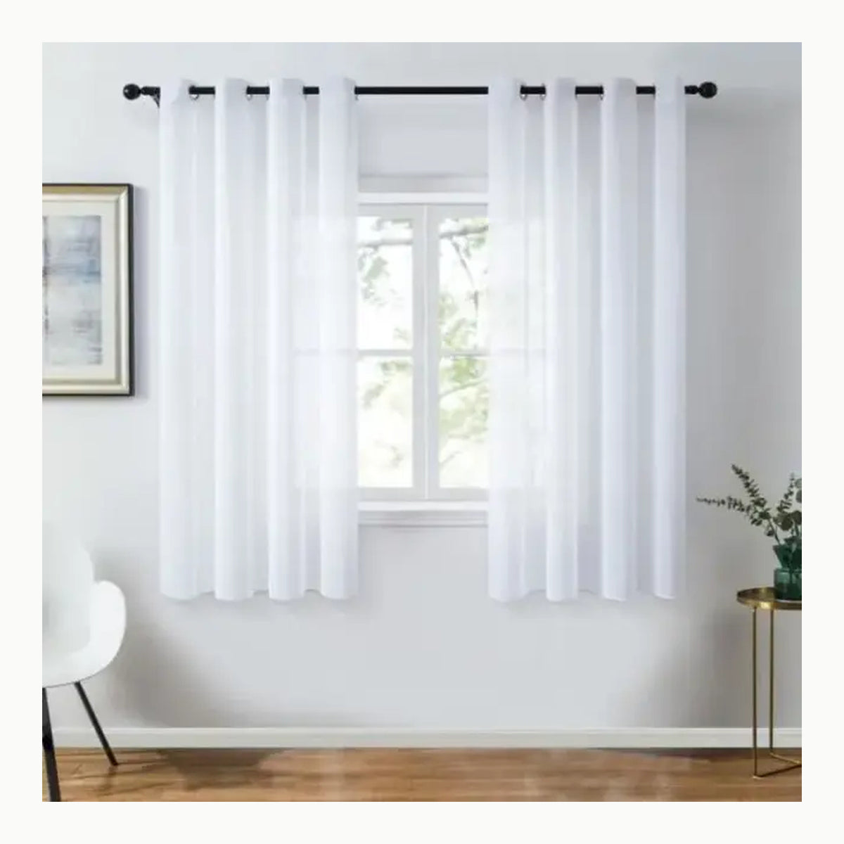 Topfinel Cortina Corta para Ventana Visillos Blancas 2 Piezas 160