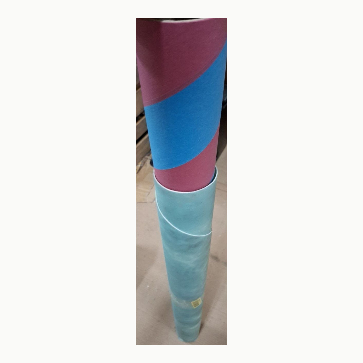 Papel de regalo bicolor azul y rosa 70x300 cm