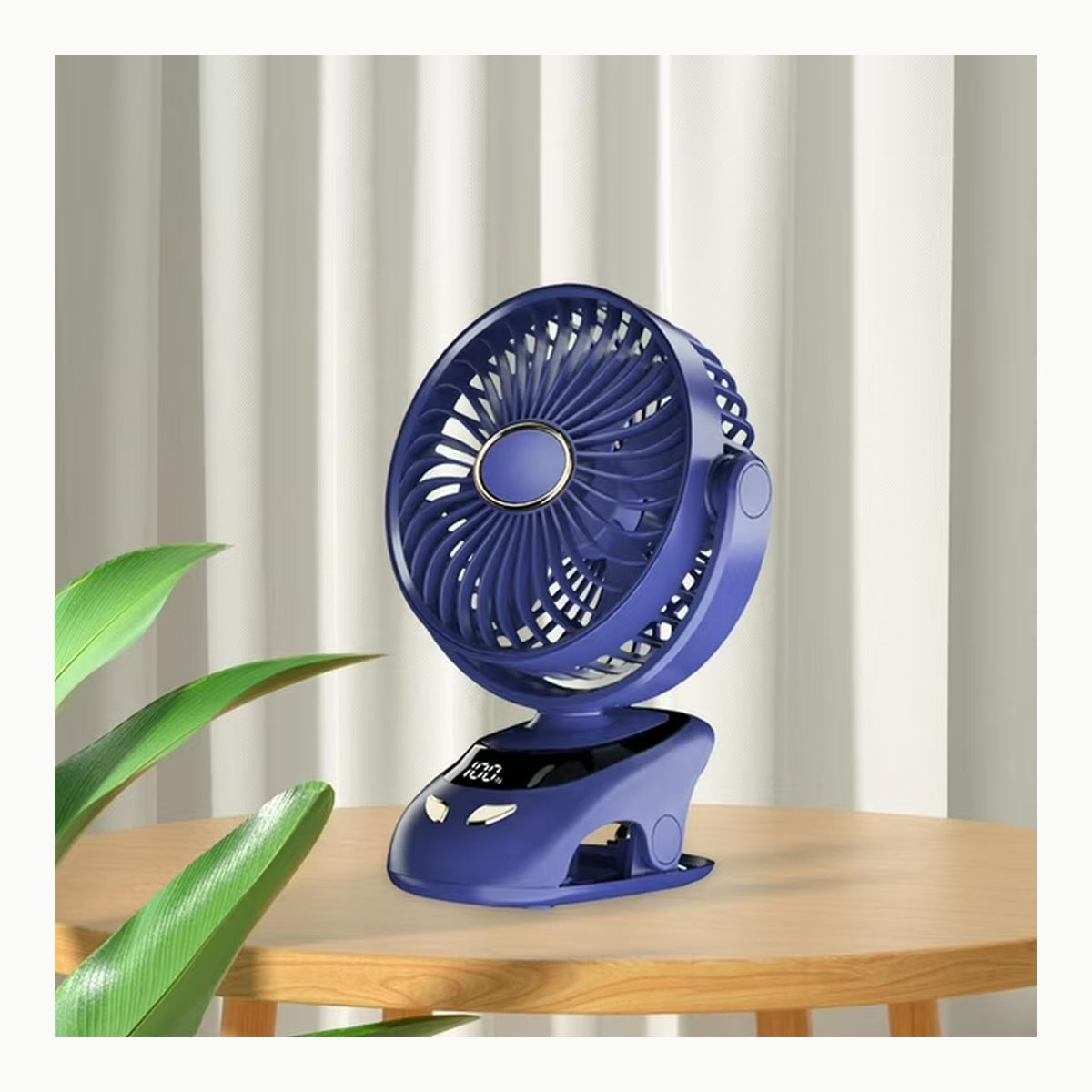 Mini Pinza Ventilador de Mesa, 6 niveles de velocidad, pantalla LED