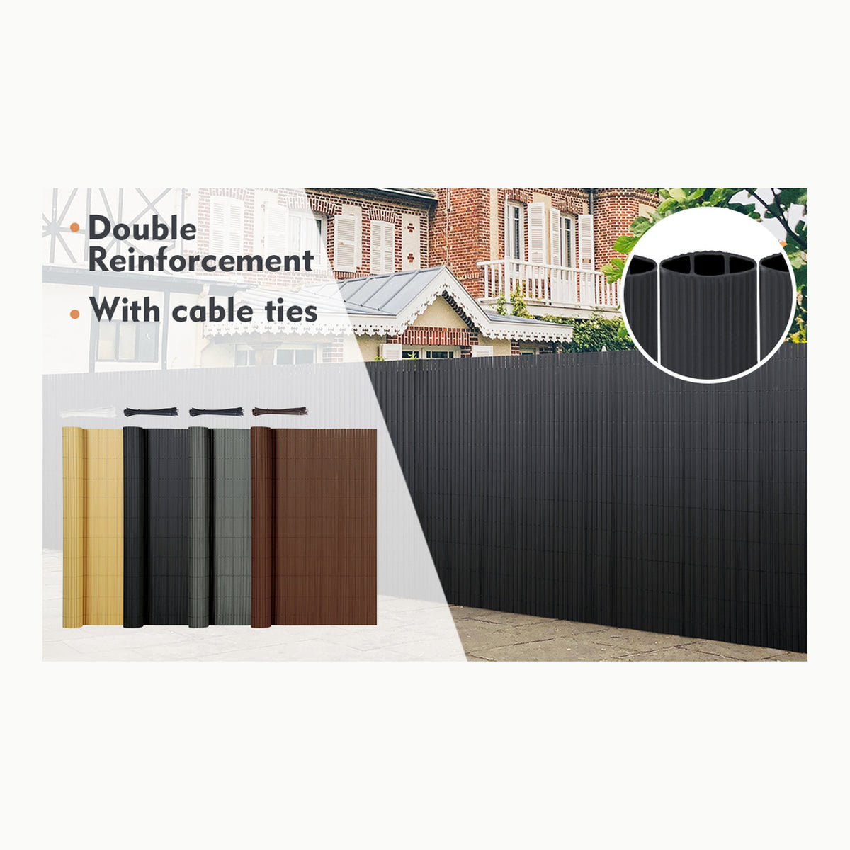 Canisse PVC renforcé VOUNOT® Canisse en PVC Brise Vue Ultra Renforcé