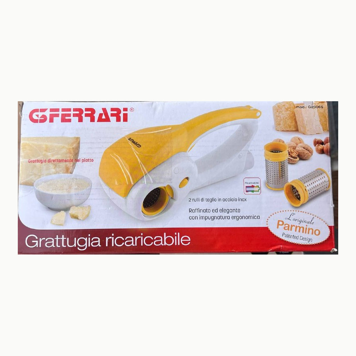 G3 Ferrari G20065 Parmino Grattugia Ricaricabile,12W, 2 Rulli Inox
