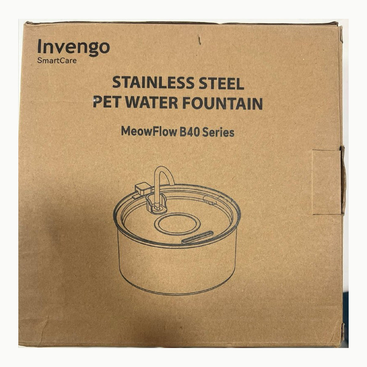 Invengo MeowFlow B40 Fuente de Agua para Gatos 3.2L, Acero