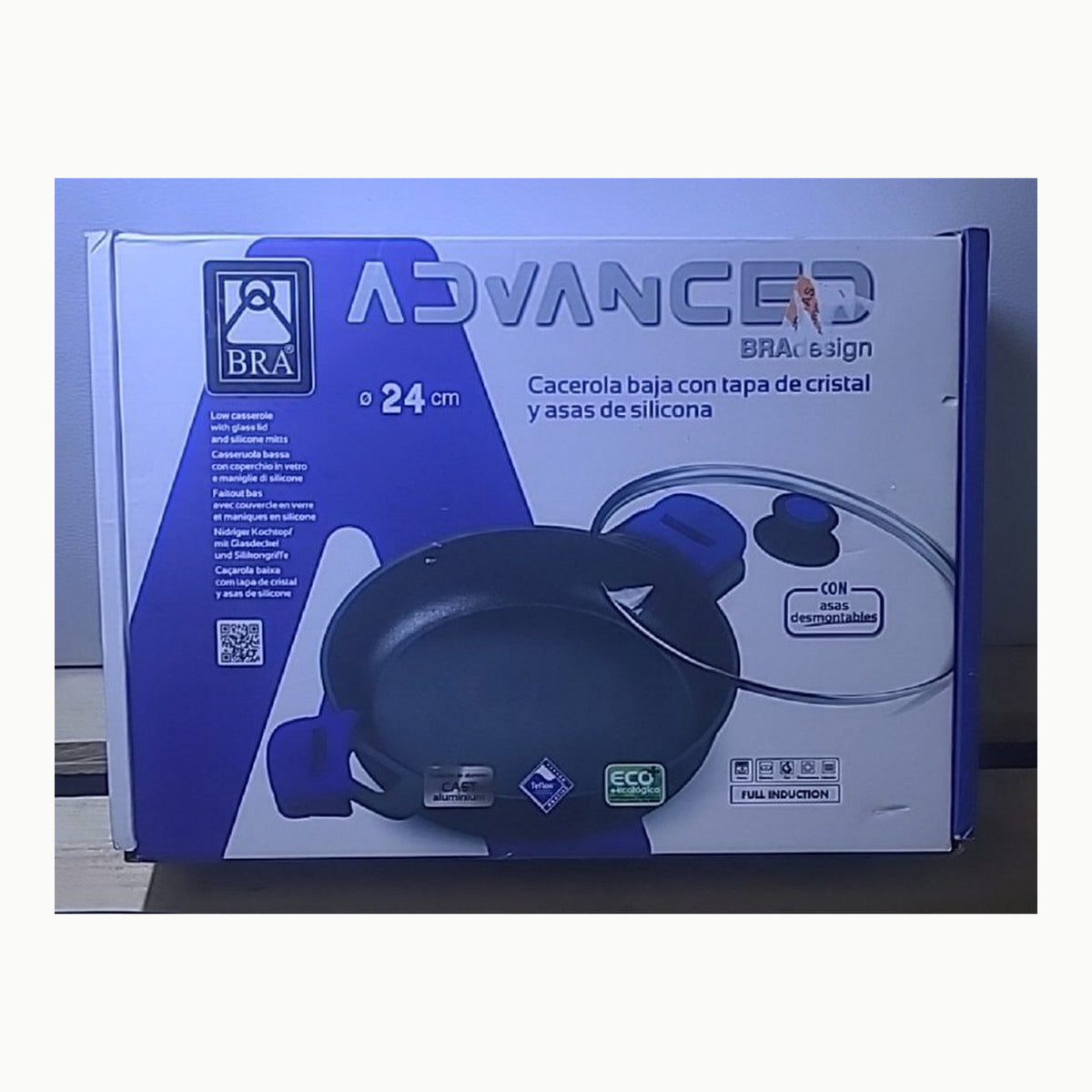 BRA Advanced Cacerola baja 24 cm, aluminio fundido con