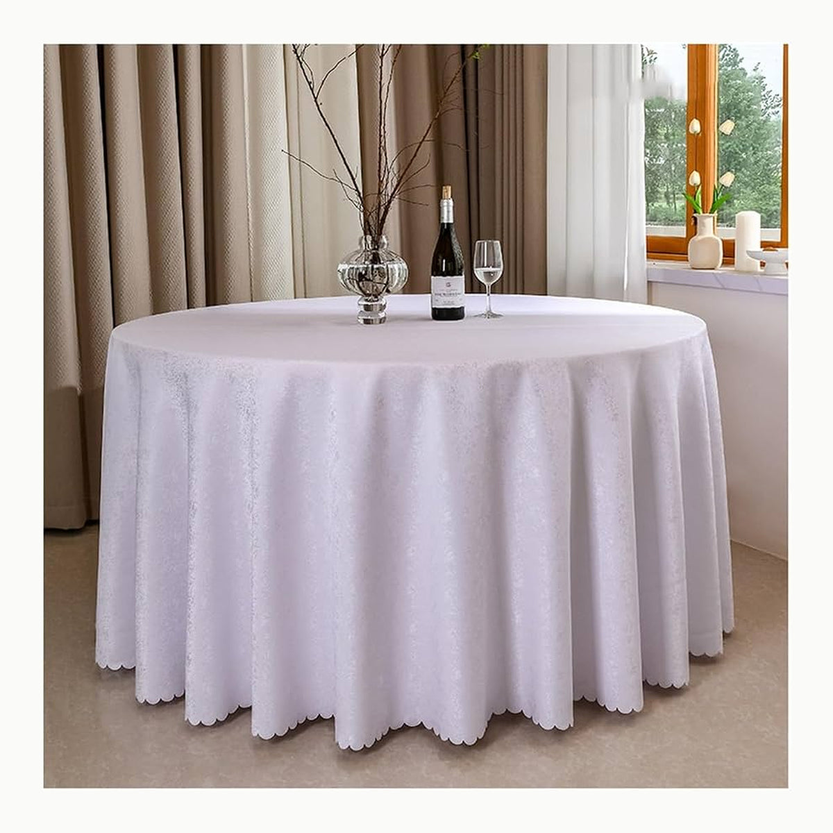 CIEEIN CIEHT Mantel Redondo para el hogar Falda de Mesa Mantel de