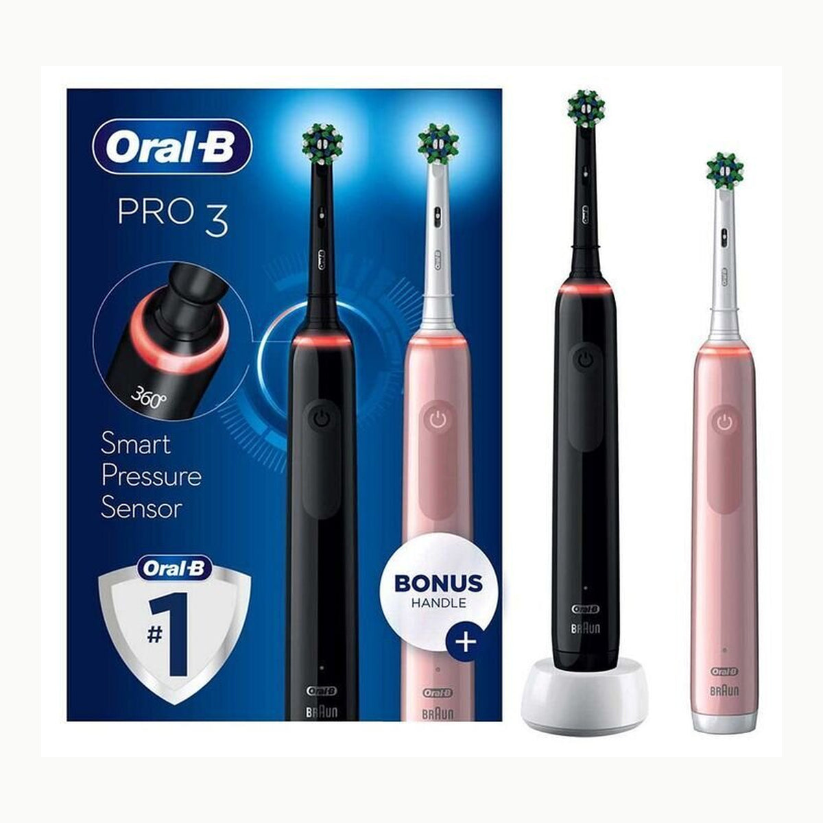 Oral-B Pro 3 Cepillo de Dientes Eléctrico Negro con Mango Recargable