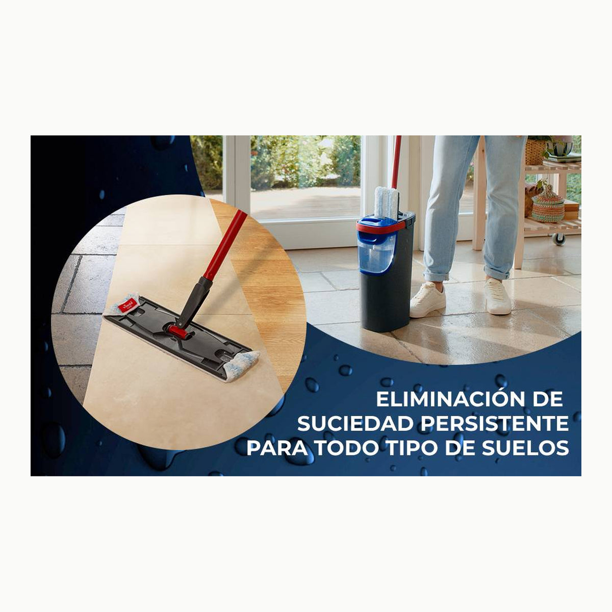 Vileda H2Pro Sistema de mopa Plana, Separación de Agua Limpia y