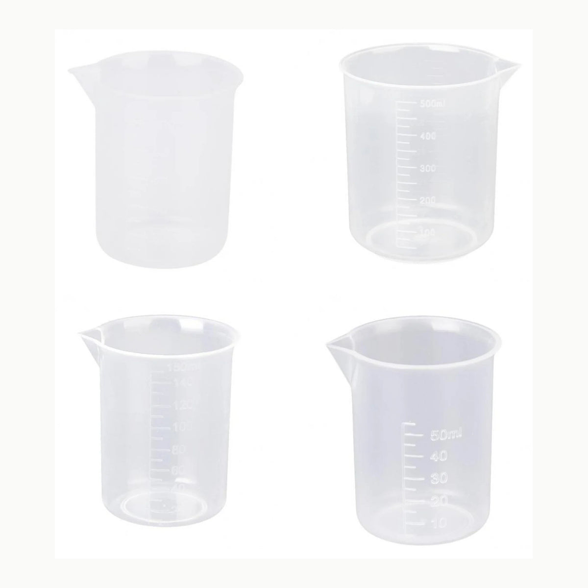 Jarra Medidora de Cristal - 50ml, 125ml, 250ml - Escala Precisa