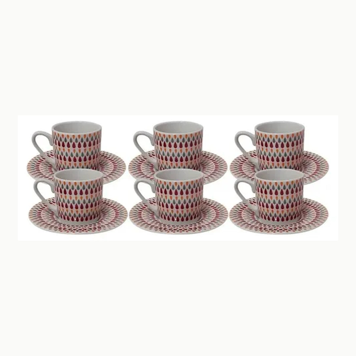 n8n Juego de 6 tazas de cristal con platillo y cuchara, juego de tazas