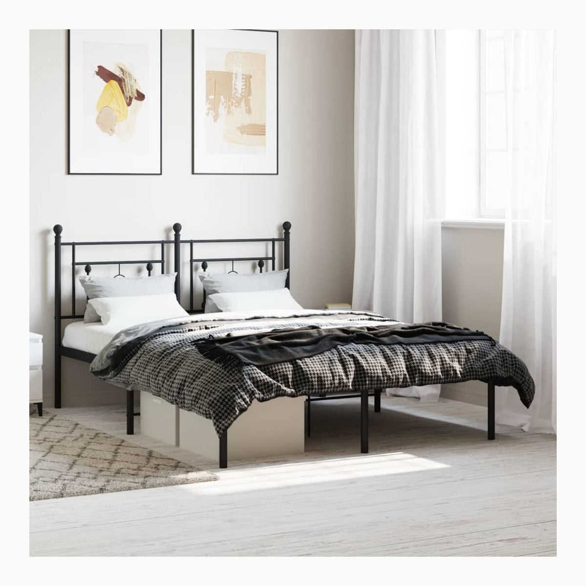 Zinus Cama Elias 135x190 cm - Somier de Metal con cabecero - Altura