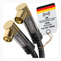 KabelDirekt – Cable Antena TV 4K, Cable Coaxial – 90° acodado – 3m –