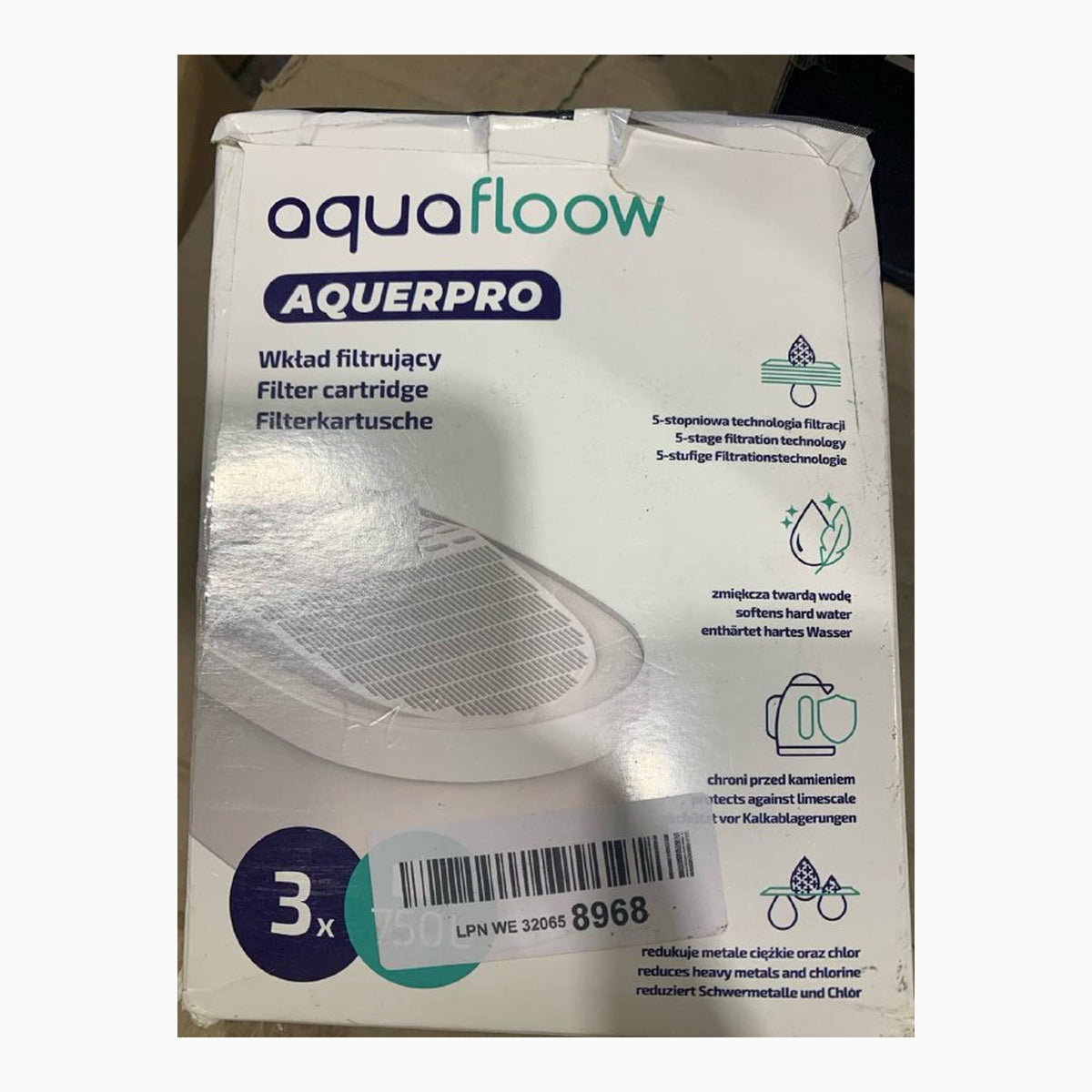 Aquafloow Wasserfilter Kartuschen 3er-Set Ersatzfilter für Waterdrop
