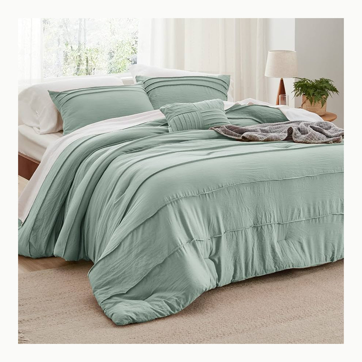 BEDSURE Ropa de cama de 220 x 240 cm, algodón caqui, 240 x 220 cm