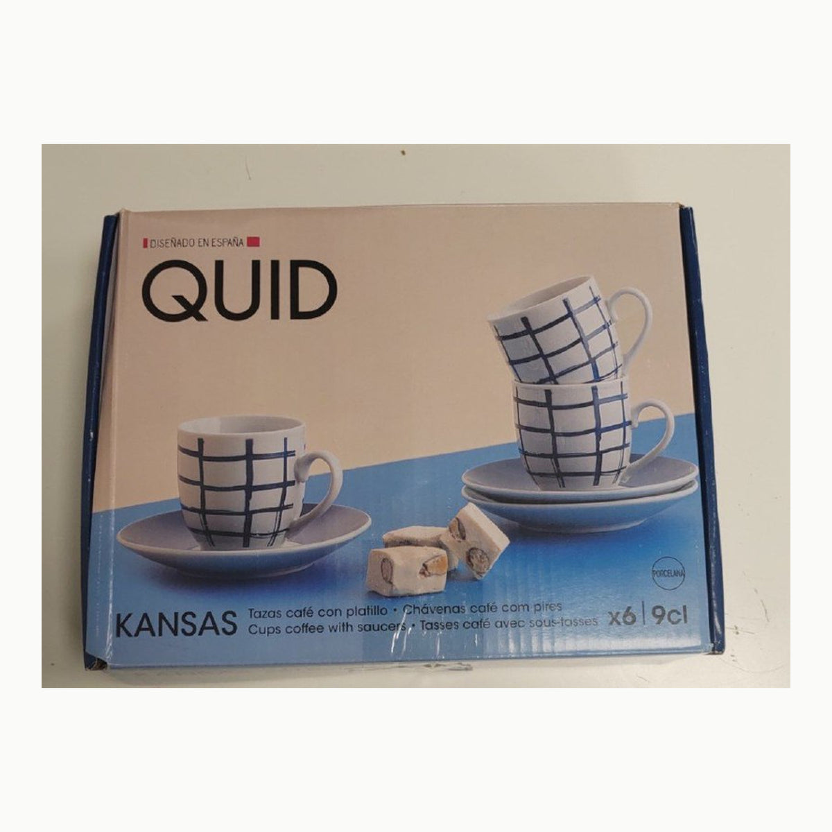 Quid Kansas Set 6 Tazas Con Plato Porcelana Apto Microondas