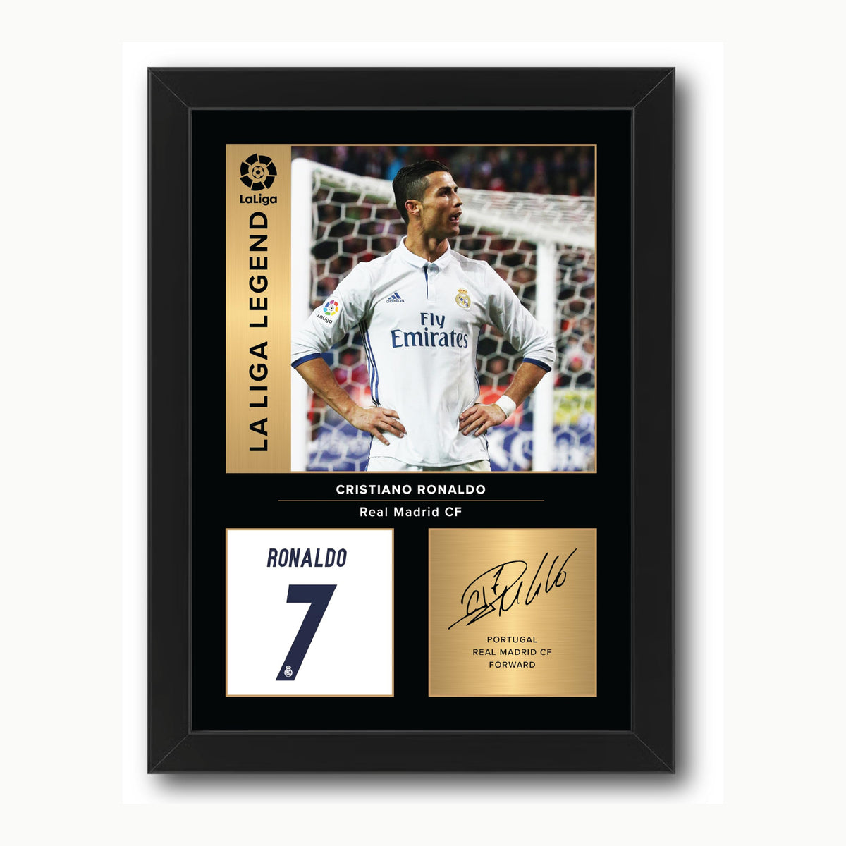 Icons Wall Art Foto impresa A4 firmada por Cristiano Ronaldo Real