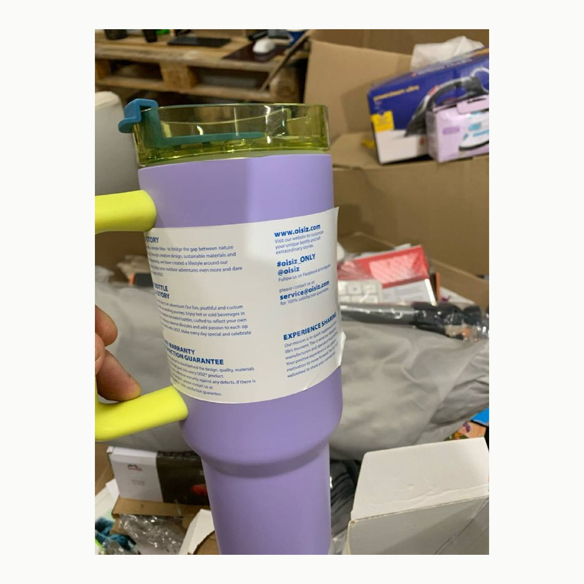OISIZ Vaso Térmico con Asa y Pajita,1200ml/1.2L Botella de Agua
