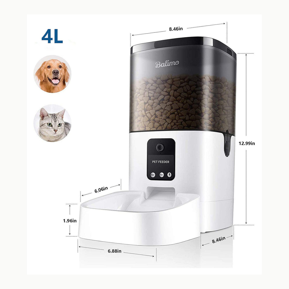 Welltobe Comedero Automático para Gatos 3.5L - Dispensador de Comida