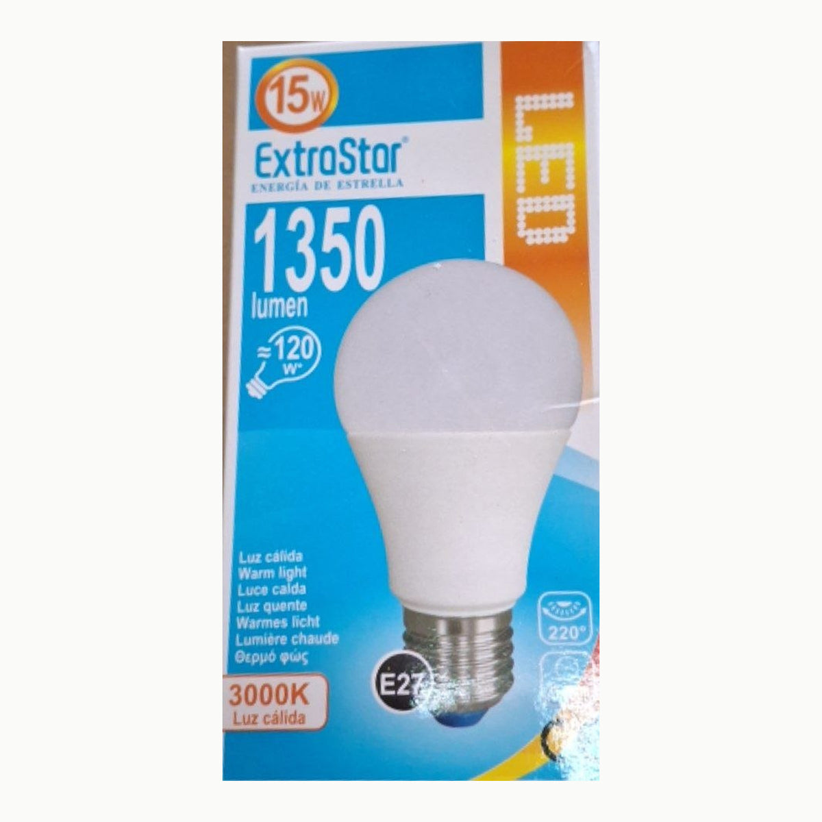 EXTRASTAR Bombilla LED 15W E27 3000K 1350lm Luz Cálida