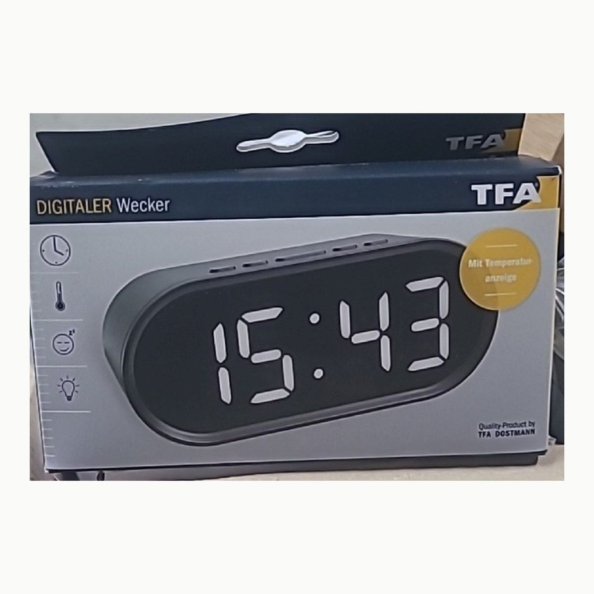 TFA Dostmann Digitaler Wecker mit LED-Leuchtziffern, 60.2025.01,inkl
