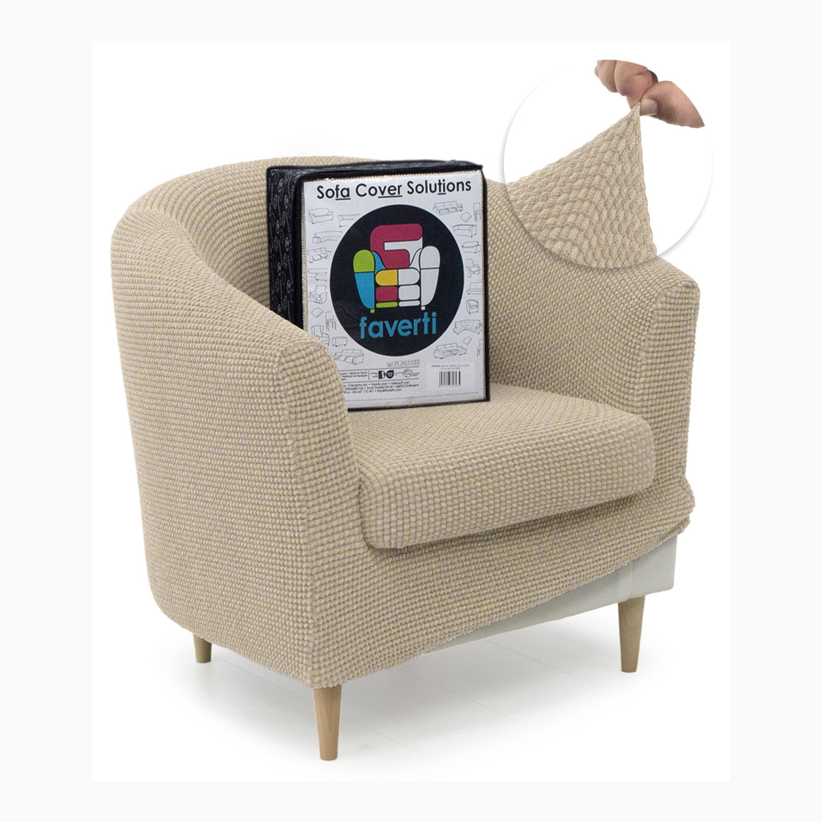 Modelo Reale FAVERTI® Funda de Sillón Orejero Elástica de 70 a 100cm