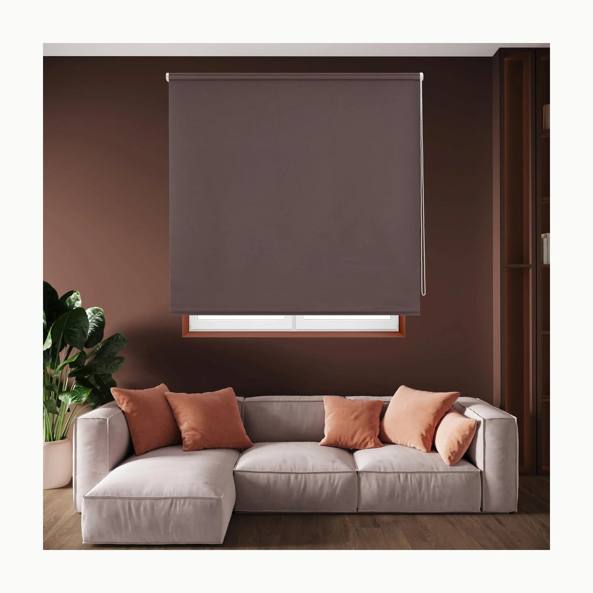 Blindecor Draco Estor Enrollable Opaco Liso, Marrón Oscuro, 180 x