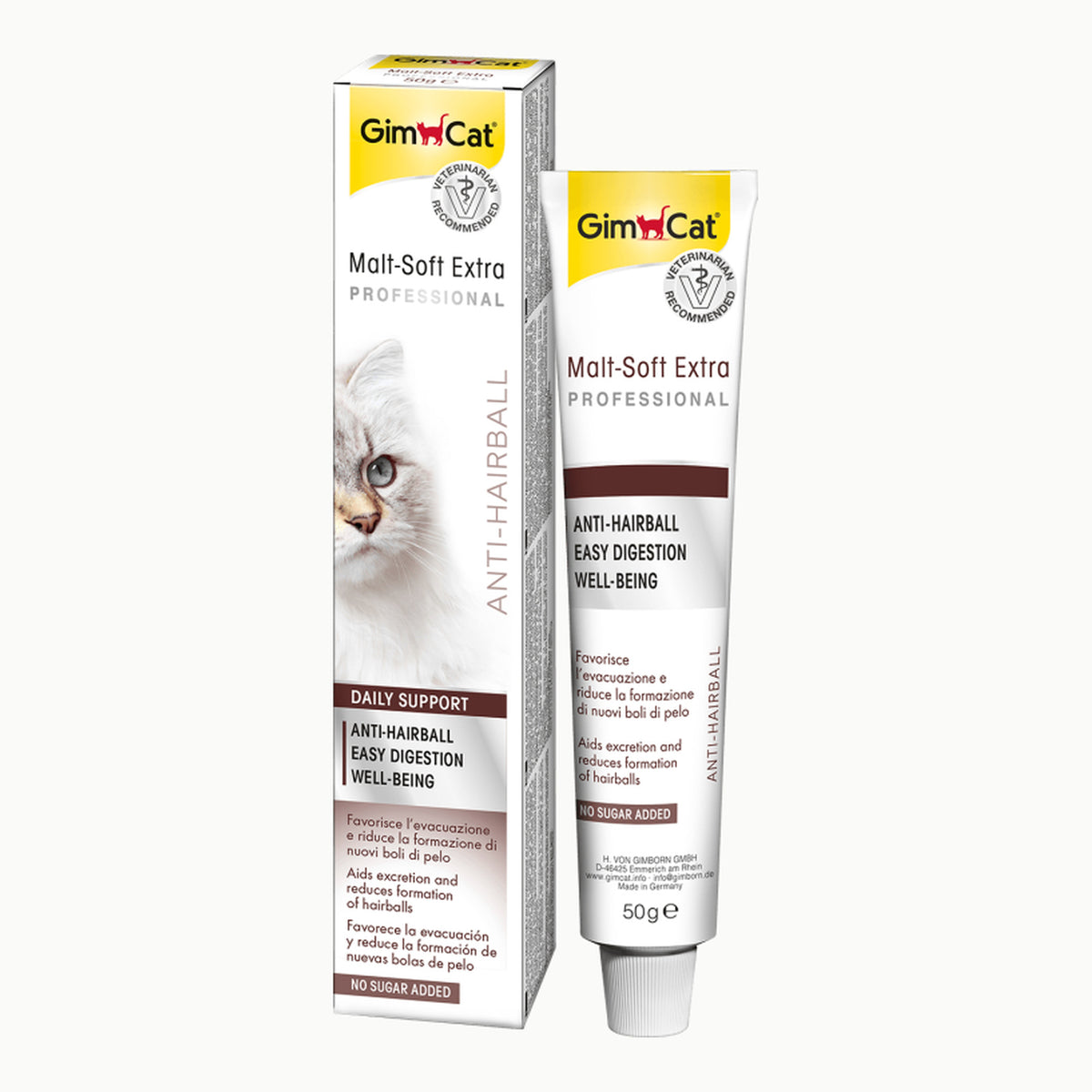 GimCat Malt-Soft Extra, pasta con malta- Anti-Hairball snack para