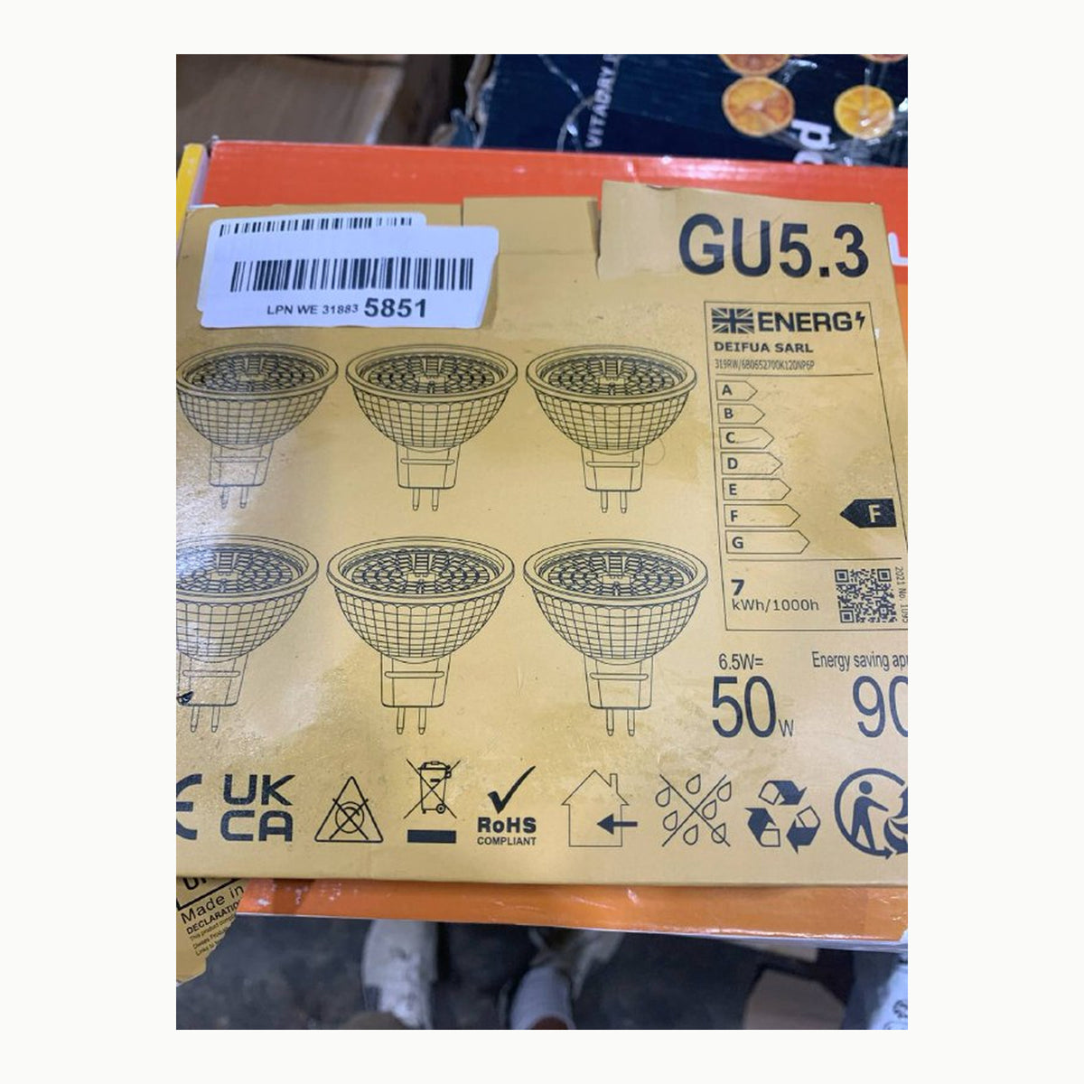DEIFUA Bombillas Led GU5.3 Blanco cálido 2700K 615 lúmenes 6.5W