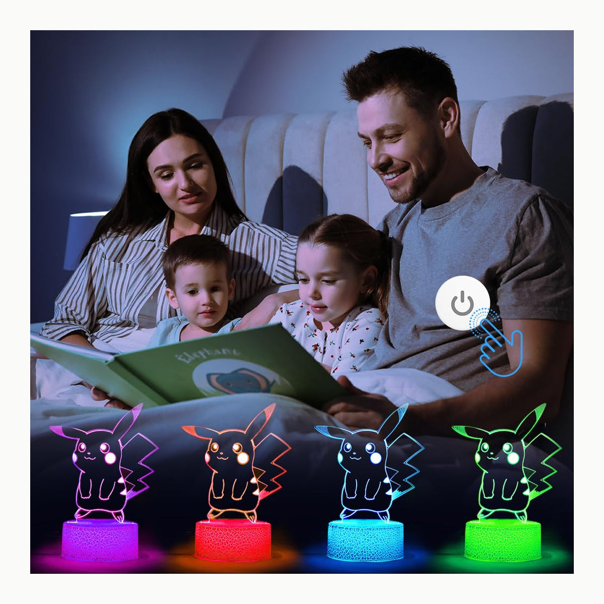 URAQT Luz Nocturna 3D, Luz Ilusión LED de 7 Colores, Luz Nocturna