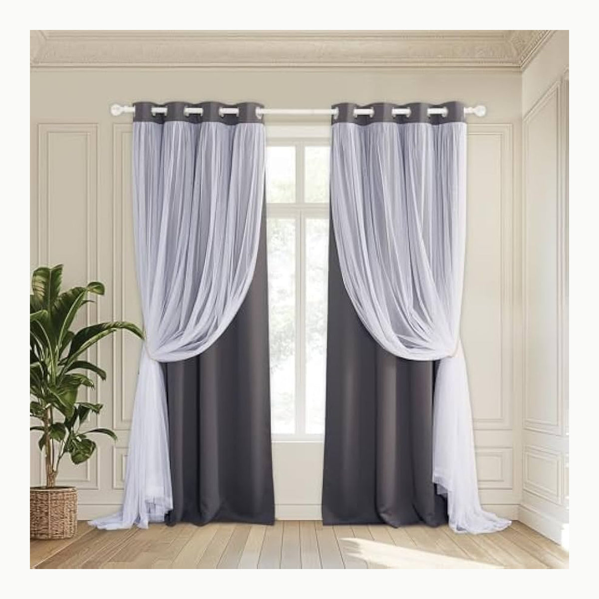 PONY DANCE Cortinas Cocina para Ventanas, Visillos Translucidas con