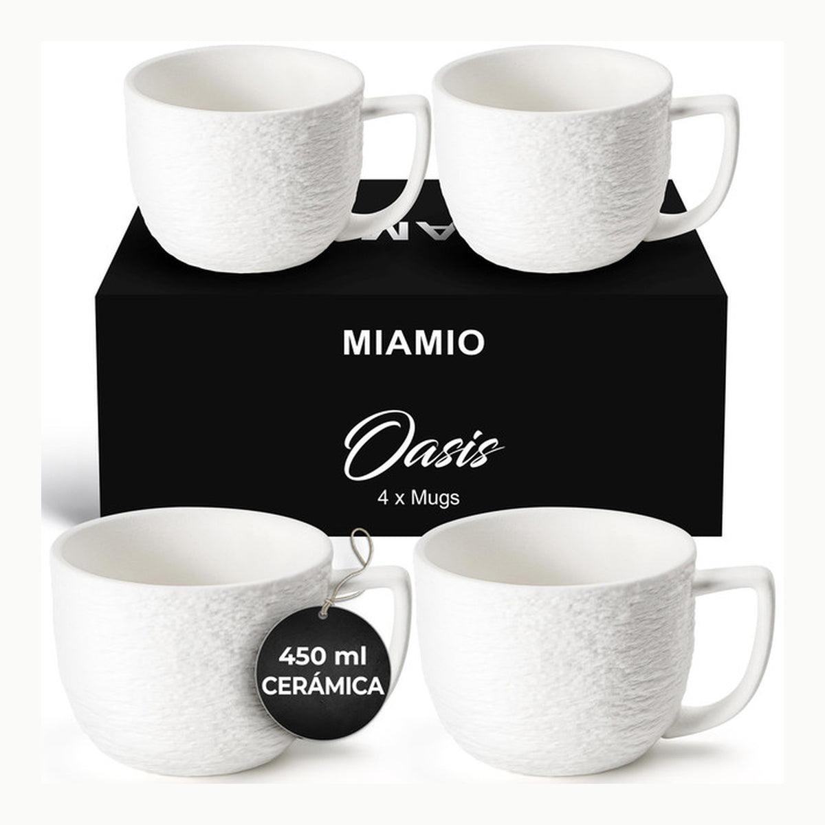 Juego de tazas de café de porcelana, 450 ml, para capuchino, latte