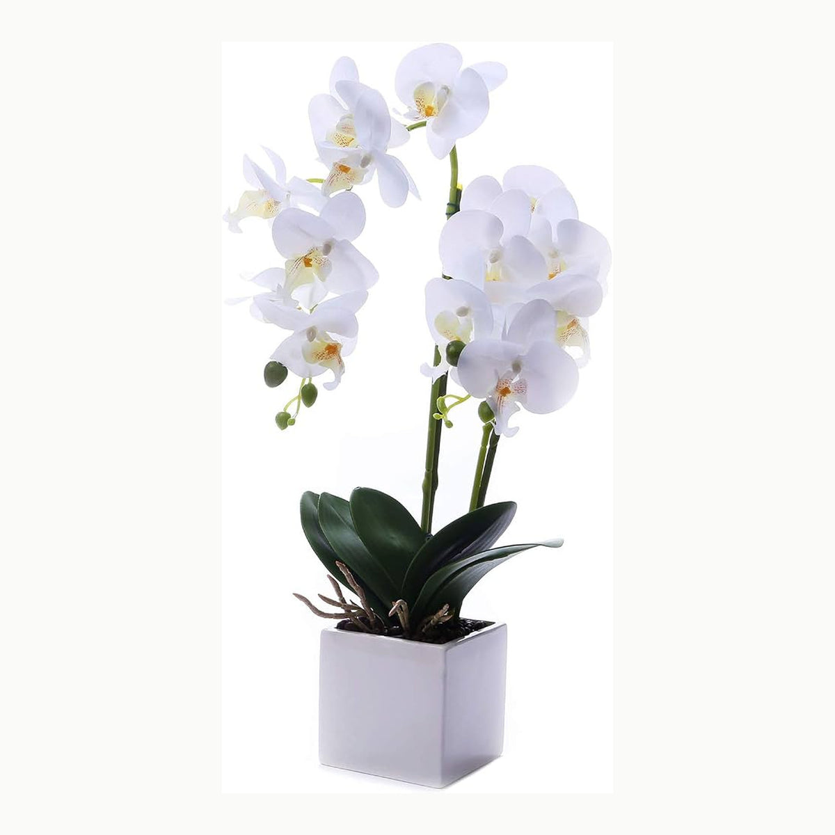 Bonsái orquídea artificial Bonsái de orquídea artificial en maceta