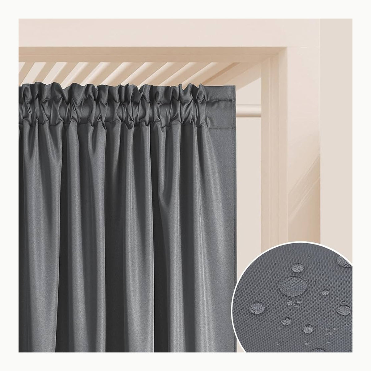 ROOM99 Garden Line - Cortinas para Exteriores con Ojales, 155 x 250